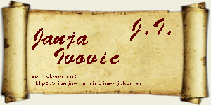 Janja Ivović vizit kartica